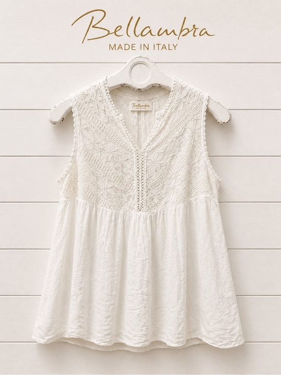 BELLAMBRA Tops - BELLAMBRA – M – Lace & Silk Sleeveless Top